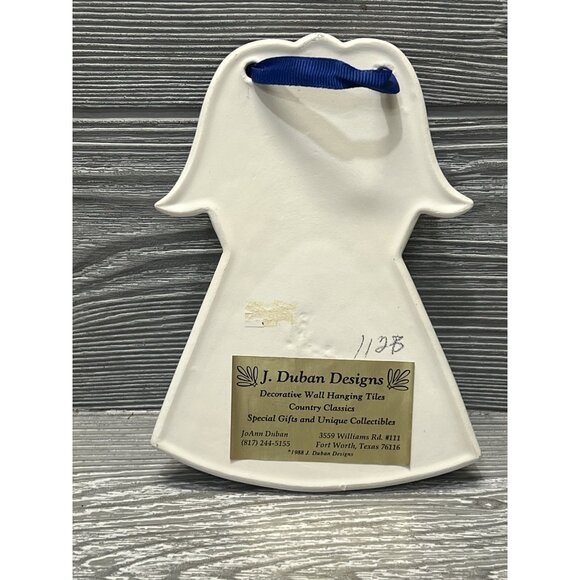 Ceramic Tile Angel Wall Hanger Vintage 1988 J Duban Designs Country Friendship - Picture 8 of 8